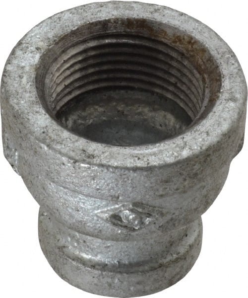 B&K Mueller - Class 150, 3/4 x 3/8" Galvanized Pipe Reducing Coupling - Threaded, Malleable Iron - Exact Tooling