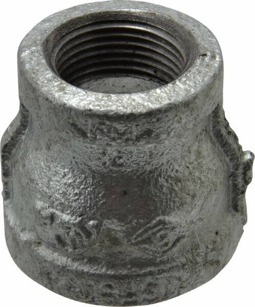 B&K Mueller - Class 150, 1 x 3/4" Galvanized Pipe Reducing Coupling - Threaded, Malleable Iron - Exact Tooling
