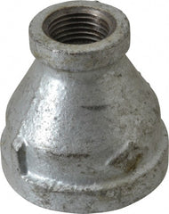 B&K Mueller - Class 150, 1-1/4 x 1/2" Galvanized Pipe Reducing Coupling - Threaded, Malleable Iron - Exact Tooling