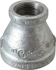 B&K Mueller - Class 150, 1-1/4 x 3/4" Galvanized Pipe Reducing Coupling - Threaded, Malleable Iron - Exact Tooling