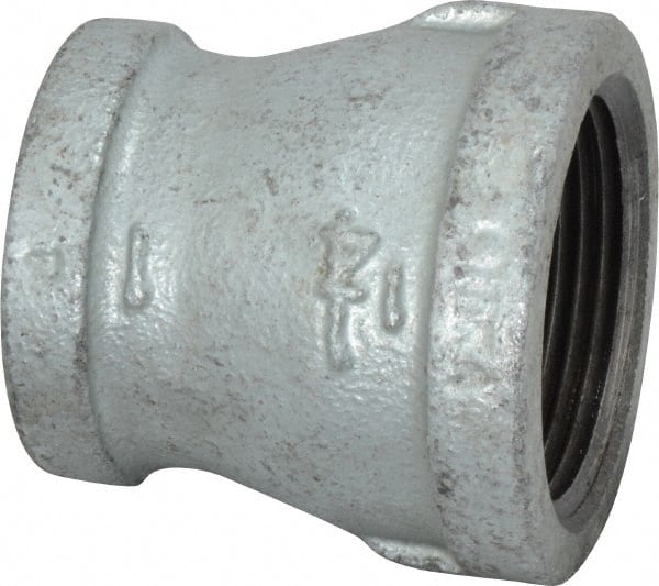 B&K Mueller - Class 150, 1-1/4 x 1" Galvanized Pipe Reducing Coupling - Threaded, Malleable Iron - Exact Tooling