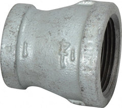 B&K Mueller - Class 150, 1-1/4 x 1" Galvanized Pipe Reducing Coupling - Threaded, Malleable Iron - Exact Tooling