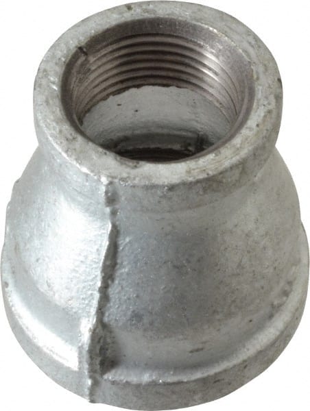 B&K Mueller - Class 150, 1-1/2 x 1" Galvanized Pipe Reducing Coupling - Threaded, Malleable Iron - Exact Tooling