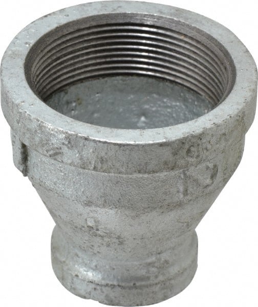 B&K Mueller - Class 150, 2 x 1" Galvanized Pipe Reducing Coupling - Threaded, Malleable Iron - Exact Tooling