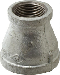 B&K Mueller - Class 150, 2 x 1-1/4" Galvanized Pipe Reducing Coupling - Threaded, Malleable Iron - Exact Tooling