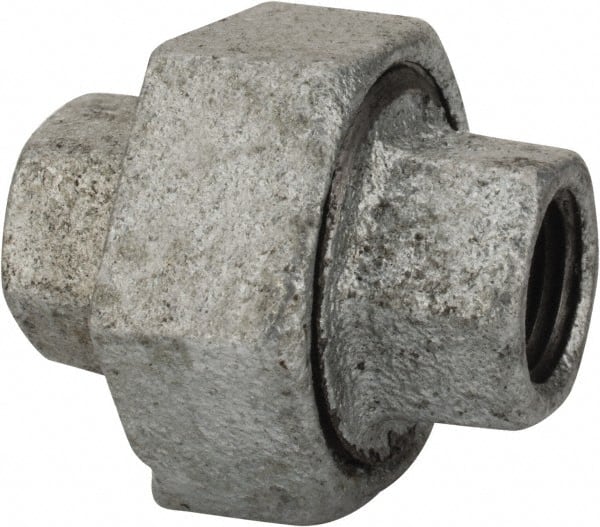 B&K Mueller - Class 150, 1/8" Galvanized Pipe Union - Threaded, Malleable Iron - Exact Tooling
