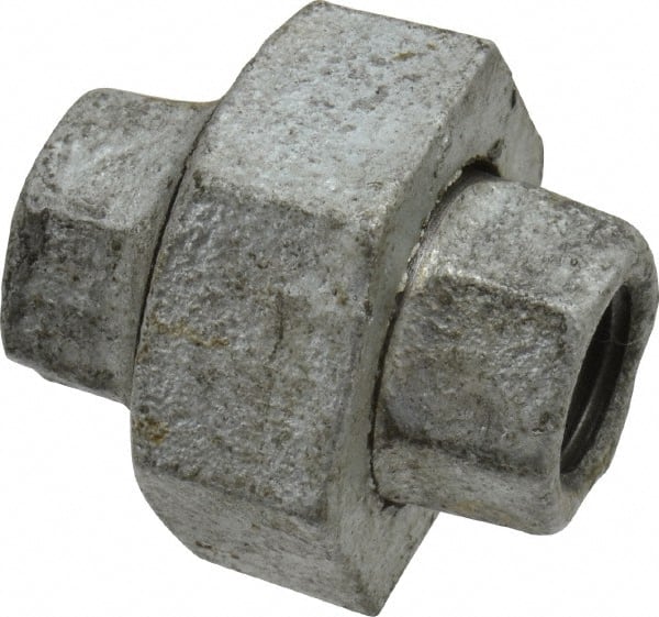 B&K Mueller - Class 150, 1/4" Galvanized Pipe Union - Threaded, Malleable Iron - Exact Tooling