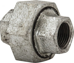 B&K Mueller - Class 150, 3/8" Galvanized Pipe Union - Threaded, Malleable Iron - Exact Tooling