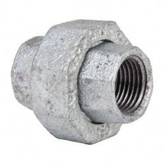 Value Collection - Class 150, 1/2" Galvanized Pipe Union - Threaded, Malleable Iron - Exact Tooling