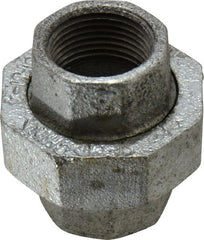 Value Collection - Class 150, 3/4" Galvanized Pipe Union - Threaded, Malleable Iron - Exact Tooling