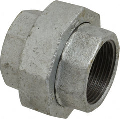 B&K Mueller - Class 150, 1-1/4" Galvanized Pipe Union - Threaded, Malleable Iron - Exact Tooling