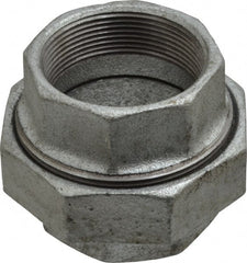 Value Collection - Class 150, 2" Galvanized Pipe Union - Threaded, Malleable Iron - Exact Tooling