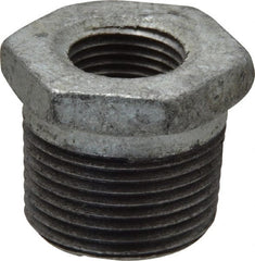 B&K Mueller - Class 150, 3/4 x 3/8" Galvanized Pipe Hex Bushing - Threaded, Malleable Iron - Exact Tooling