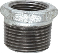 Value Collection - Class 150, 1 x 3/4" Galvanized Pipe Hex Bushing - Threaded, Malleable Iron - Exact Tooling