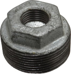 B&K Mueller - Class 150, 1-1/2 x 1/2" Galvanized Pipe Hex Bushing - Threaded, Malleable Iron - Exact Tooling