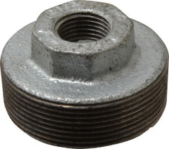 B&K Mueller - Class 150, 2 x 1/2" Galvanized Pipe Hex Bushing - Threaded, Malleable Iron - Exact Tooling