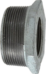 B&K Mueller - Class 150, 2 x 1-1/4" Galvanized Pipe Hex Bushing - Threaded, Malleable Iron - Exact Tooling