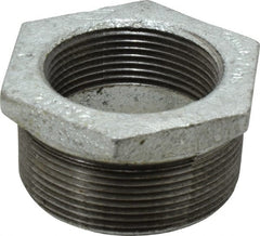 B&K Mueller - Class 150, 2 x 1-1/2" Galvanized Pipe Hex Bushing - Threaded, Malleable Iron - Exact Tooling