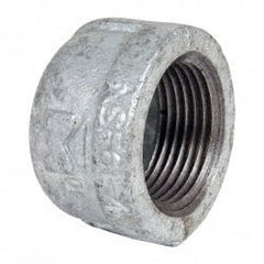 B&K Mueller - Class 150, 1" Galvanized Pipe End Cap - Threaded, Malleable Iron - Exact Tooling