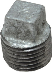 B&K Mueller - Class 150, 1/2" Galvanized Pipe Square Plug - Threaded, Malleable Iron - Exact Tooling