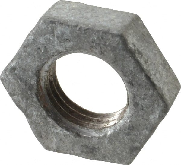 B&K Mueller - Class 150, 1/4" Galvanized Pipe Hex Locknut - Threaded, Malleable Iron - Exact Tooling