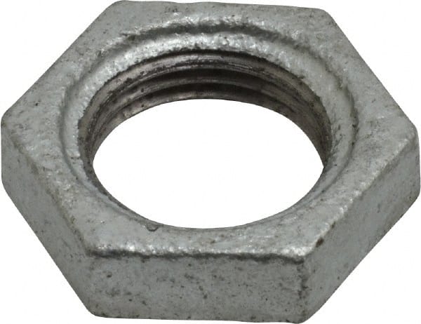 B&K Mueller - Class 150, 1/2" Galvanized Pipe Hex Locknut - Threaded, Malleable Iron - Exact Tooling