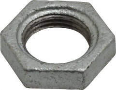 B&K Mueller - Class 150, 1/2" Galvanized Pipe Hex Locknut - Threaded, Malleable Iron - Exact Tooling
