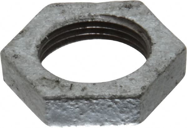 B&K Mueller - Class 150, 3/4" Galvanized Pipe Hex Locknut - Threaded, Malleable Iron - Exact Tooling