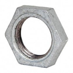 B&K Mueller - Class 150, 1" Galvanized Pipe Hex Locknut - Threaded, Malleable Iron - Exact Tooling