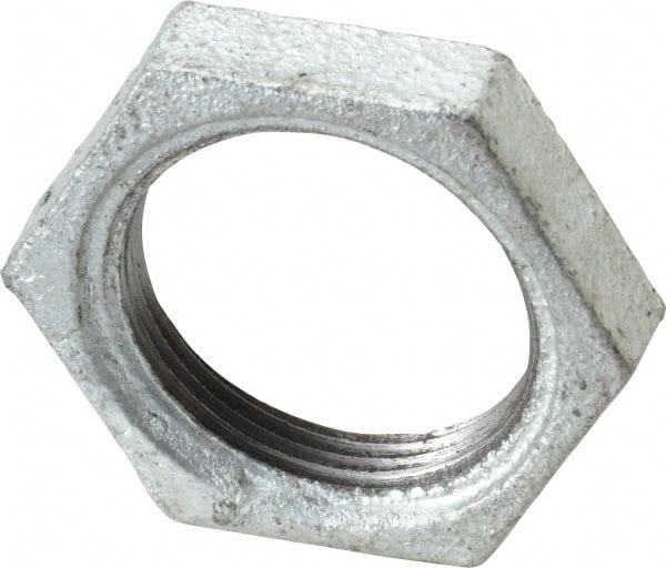 B&K Mueller - Class 150, 1-1/4" Galvanized Pipe Hex Locknut - Threaded, Malleable Iron - Exact Tooling