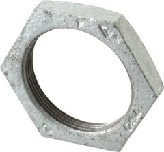 B&K Mueller - Class 150, 2" Galvanized Pipe Hex Locknut - Threaded, Malleable Iron - Exact Tooling