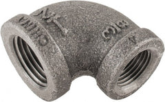 B&K Mueller - Size 1/2 x 3/8", Class 150, Malleable Iron Black Pipe 90° Reducing Elbow - 150 psi, Threaded End Connection - Exact Tooling