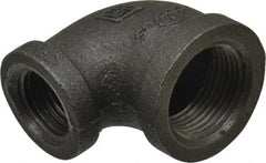 B&K Mueller - Size 3/4 x 1/2", Class 150, Malleable Iron Black Pipe 90° Reducing Elbow - 150 psi, Threaded End Connection - Exact Tooling