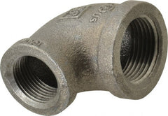 B&K Mueller - Size 1 x 3/4", Class 150, Malleable Iron Black Pipe 90° Reducing Elbow - 150 psi, Threaded End Connection - Exact Tooling