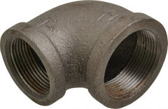 B&K Mueller - Size 1-1/2 x 1-1/4", Class 150, Malleable Iron Black Pipe 90° Reducing Elbow - 150 psi, Threaded End Connection - Exact Tooling
