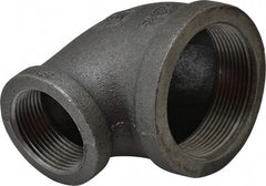 B&K Mueller - Size 2 x 1-1/4", Class 150, Malleable Iron Black Pipe 90° Reducing Elbow - 150 psi, Threaded End Connection - Exact Tooling