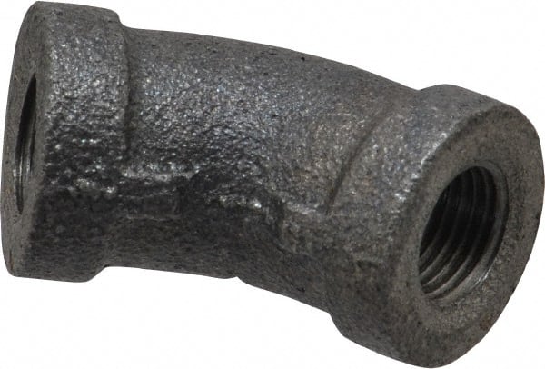 B&K Mueller - Size 1/8", Class 150, Malleable Iron Black Pipe 45° Elbow - 150 psi, Threaded End Connection - Exact Tooling
