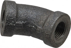 B&K Mueller - Size 1/8", Class 150, Malleable Iron Black Pipe 45° Elbow - 150 psi, Threaded End Connection - Exact Tooling