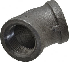 B&K Mueller - Size 1", Class 150, Malleable Iron Black Pipe 45° Elbow - 150 psi, Threaded End Connection - Exact Tooling