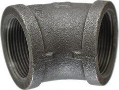 B&K Mueller - Size 1-1/2", Class 150, Malleable Iron Black Pipe 45° Elbow - 150 psi, Threaded End Connection - Exact Tooling