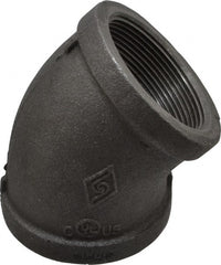 B&K Mueller - Size 2", Class 150, Malleable Iron Black Pipe 45° Elbow - 150 psi, Threaded End Connection - Exact Tooling