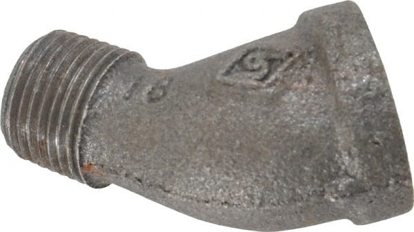 B&K Mueller - Size 3/8", Class 150, Malleable Iron Black Pipe 45° Street Elbow - 150 psi, Threaded End Connection - Exact Tooling