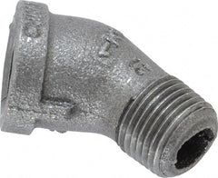 B&K Mueller - Size 1/2", Class 150, Malleable Iron Black Pipe 45° Street Elbow - 150 psi, Threaded End Connection - Exact Tooling