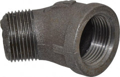 B&K Mueller - Size 1", Class 150, Malleable Iron Black Pipe 45° Street Elbow - 150 psi, Threaded End Connection - Exact Tooling