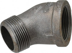 B&K Mueller - Size 1-1/4", Class 150, Malleable Iron Black Pipe 45° Street Elbow - 150 psi, Threaded End Connection - Exact Tooling