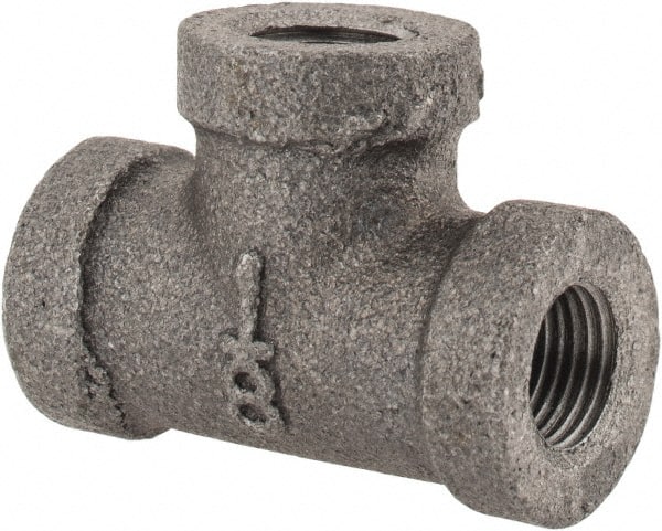 Made in USA - Size 1/8", Class 150, Malleable Iron Black Pipe Cross - 150 psi, Threaded End Connection - Exact Tooling