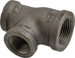 B&K Mueller - Size 3/4 x 1/2", Class 150, Malleable Iron Black Pipe Reducing Tee - 150 psi, Threaded End Connection - Exact Tooling