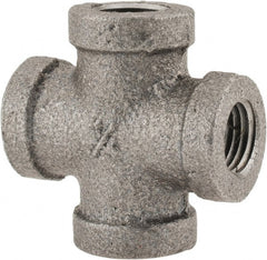 B&K Mueller - Size 1/4", Class 150, Malleable Iron Black Pipe Cross - 150 psi, Threaded End Connection - Exact Tooling