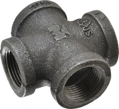 Value Collection - Size 3/4", Class 150, Malleable Iron Black Pipe Cross - 150 psi, Threaded End Connection - Exact Tooling