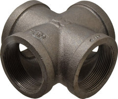 B&K Mueller - Size 2", Class 150, Malleable Iron Black Pipe Cross - 150 psi, Threaded End Connection - Exact Tooling